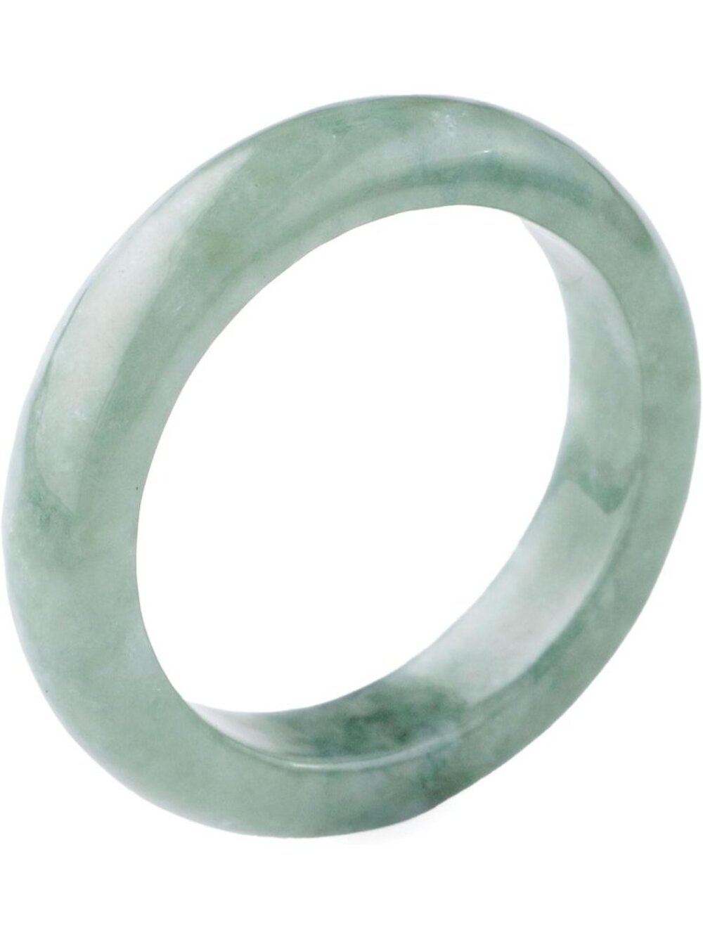 Natural Green Jadeite Ring – Polished Stackable Band, Comfortable Everyday